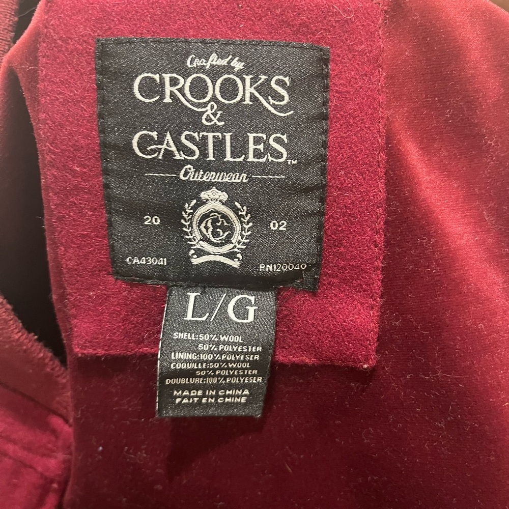 Crooks & Castles Deep Red Wool Jacket - Picture 5 of 5